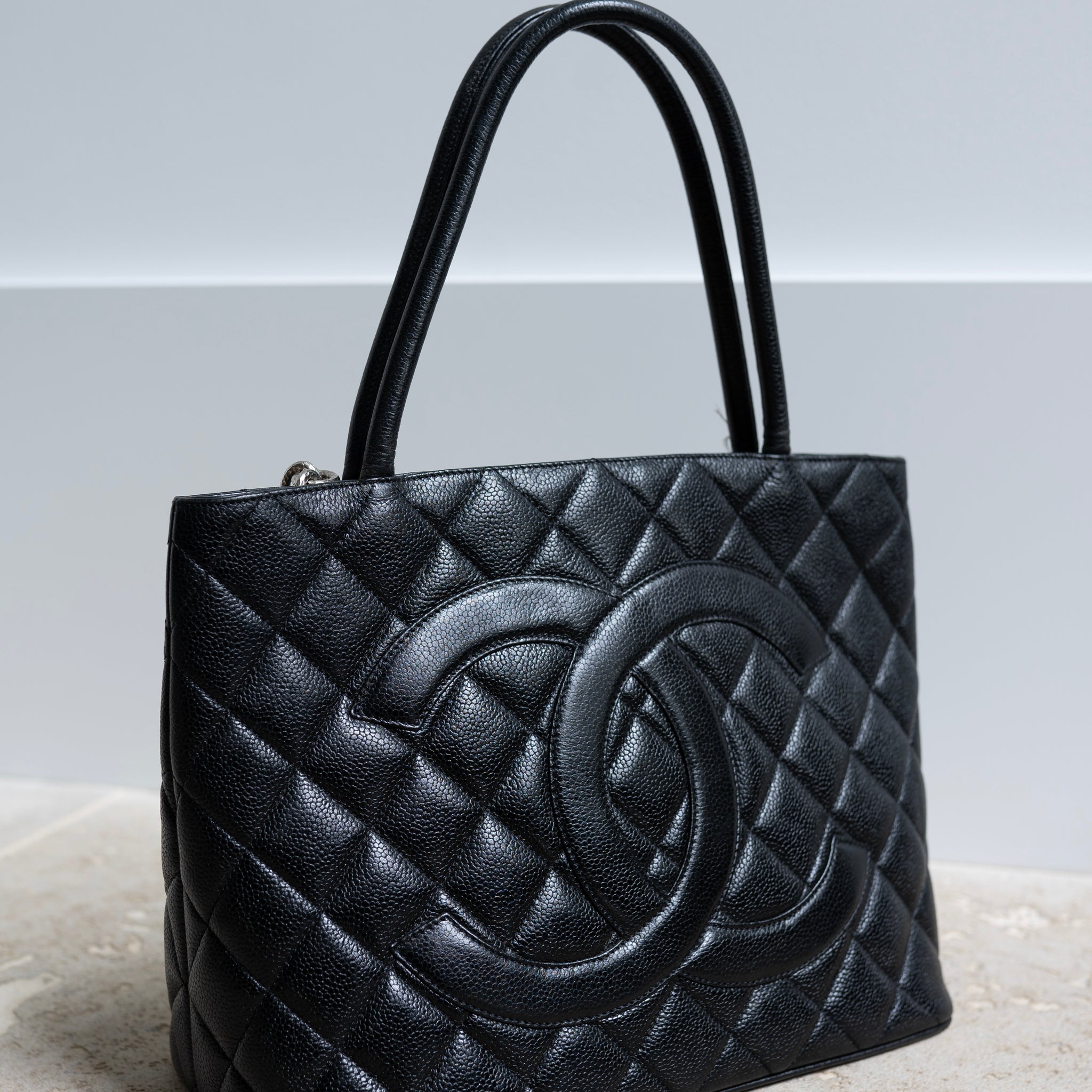 CHANEL CAVIAR MEDALLION TOTE BAG